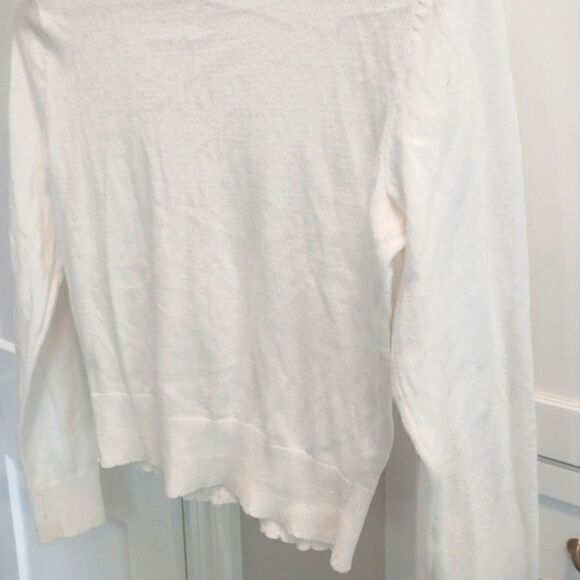 ELLE Cardigan Scalloped Neckline White - Picture 8 of 13